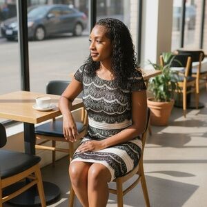 Black and White Lace Dress